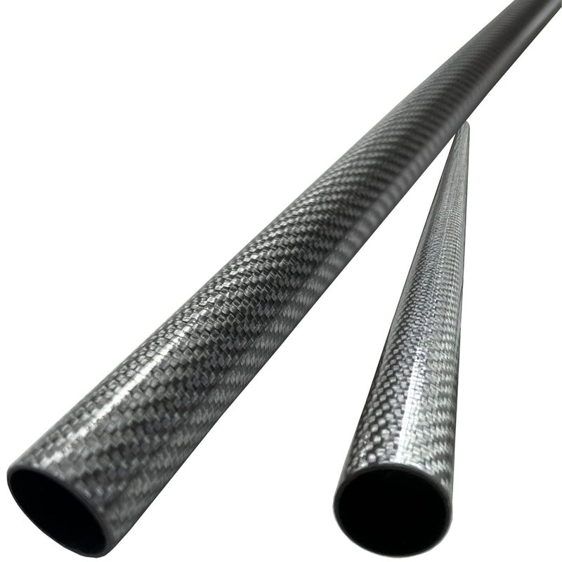 KARBXON Carbon Fiber Tube - Silver - 14mm X 12mm X 1000mm - Hollow Carbon Fiber rods - Glossy Carbon Tubes - Pure Carbon Fibre Tubes - Lightweight High Strength Carbon Fiber Shaft -3K Wrap (1) - Image 1